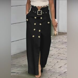 Gorgeous Military Style Black High-Waisted Skirt